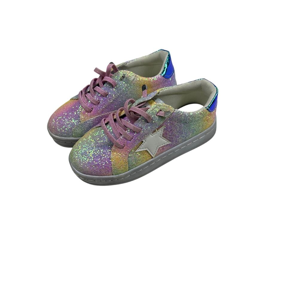 Lola & The Boys Girls Glitter Star Sneakers Size 13C Rainbow Sparkle Shoes - Picture 5 of 5